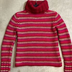 Y2k Gap striped turtleneck chunky knit sweater Womens XS Vintage Wool